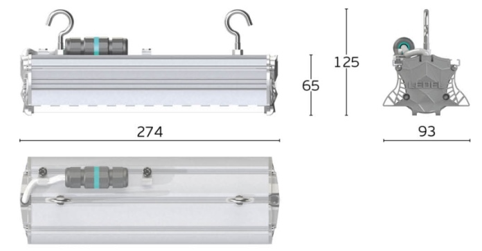 Габаритные размеры светильника L-industry 30 Turbine